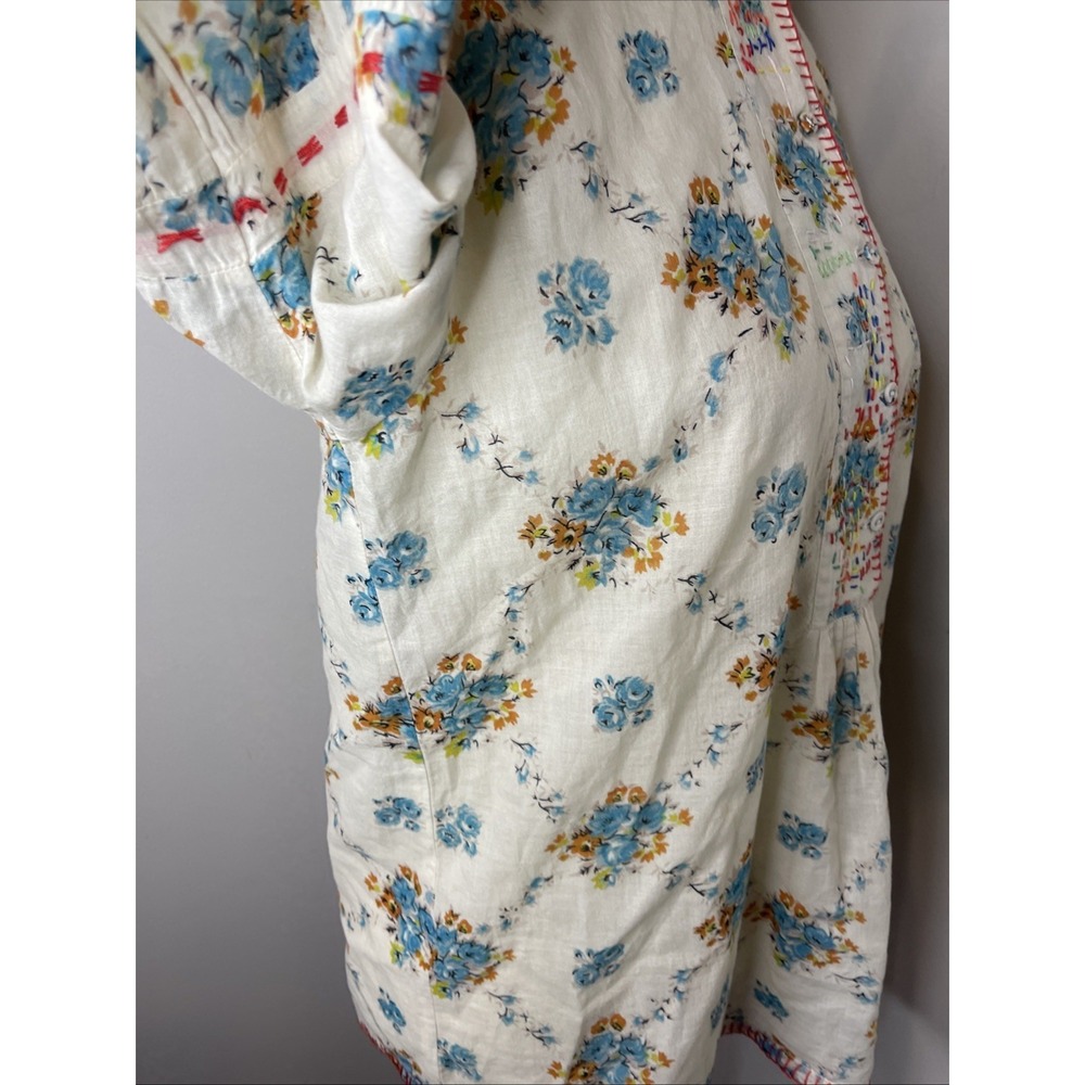 Johnny Was Leti Blouse Cream Floral Peasant Cottagecore Size Small S - Picture 6 of 10